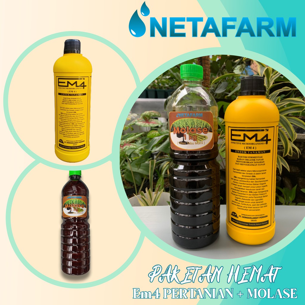 Paket EM4 PERTANIAN 1 Liter + MOLASE 1kg