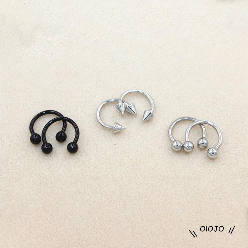 【COD】Anting Tindik Hidung / Telinga / Alis / Bibir / Tubuh Bentuk Tapal Kuda Bahan Stainless Steel