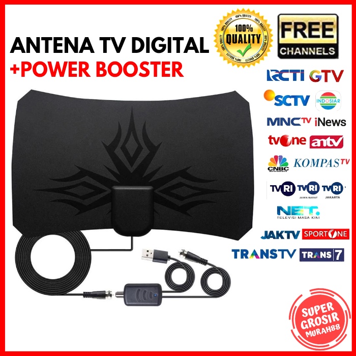 Antena TV Digital Penguat Sinyal DVB-T2 Power Booster Set Top Box TV Digital