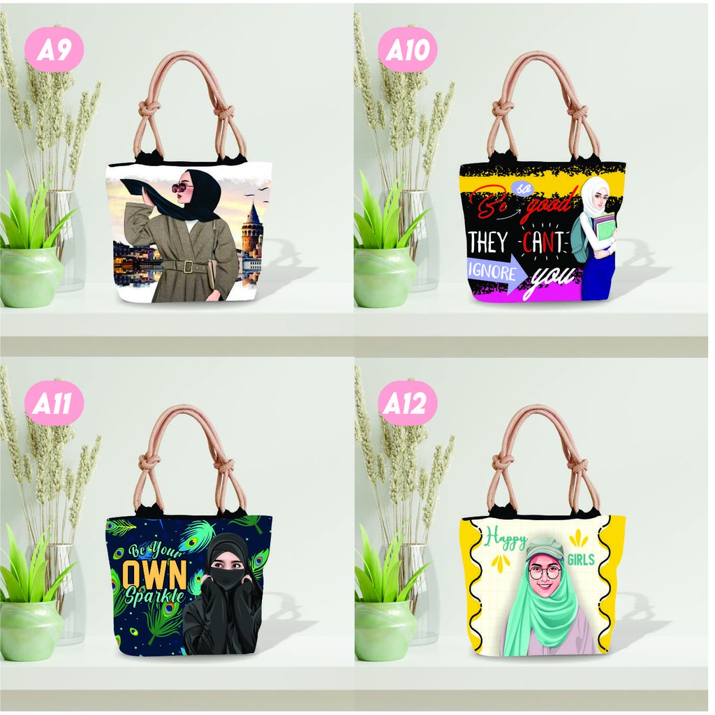 Totebag Sumbu Keren Untuk Wanita Keren - Tote bag kanvas - Tote tali sumbu - Totebag kanvas sumbu