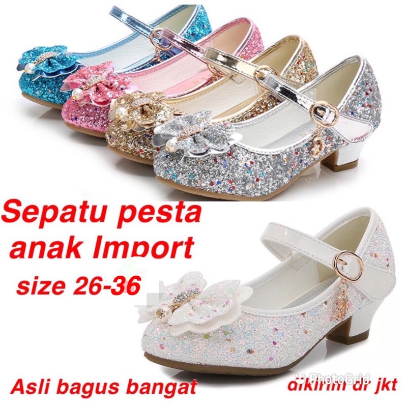 (LOLI-JKT) SP-117 SEPATU HEEL PESTA ANAK /SEPATU BLINK BERKUALIATAS SIZE 26-35