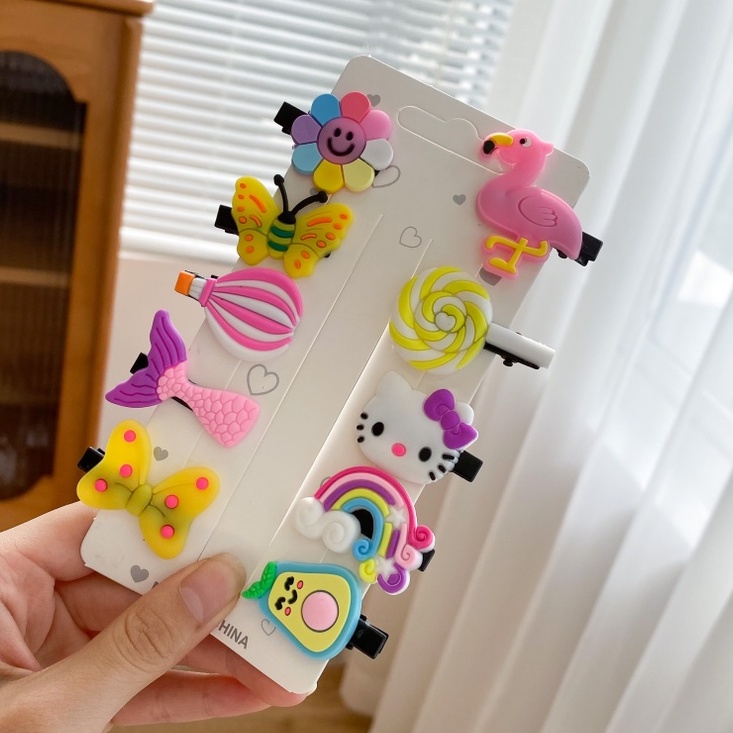 10PCS JEPIT RAMBUT ANAK / JEPITAN RAMBUT ANAK MOTIF KARAKTER KARTUN-JPT - BALON