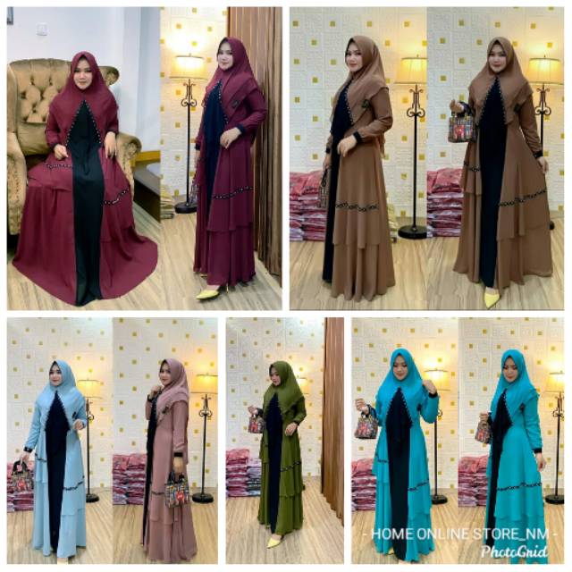 Gamis lebaran 2020 CLEMIRA SET SYAR'I by Irna Gallery