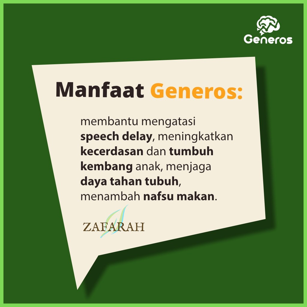 GENEROS Speech Delay Original / Generos Vitamin Otak Anak Cerdas - Vitamin Anak Terlambat Bicara ADHD - Isi 2 botol @30ml