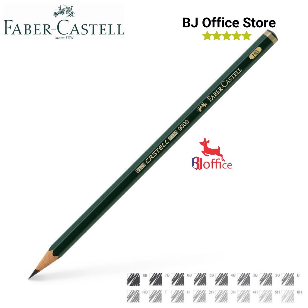 

Pensil Komputer Kayu Faber Castell 9000 - Pencil 8B 7B 6B 5B 4B 3B 2B B HB F H 2H 3H 4H 5H 6H