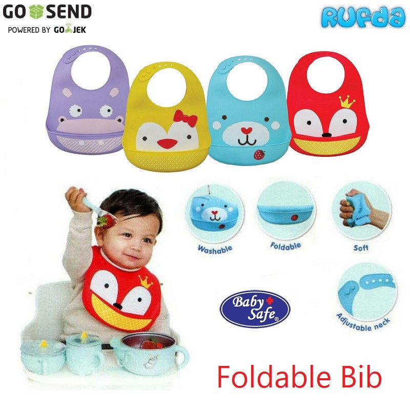 Baby Safe Foldable Bib Celemek Makan Bayi Mudah Bersih Bisa Lipat