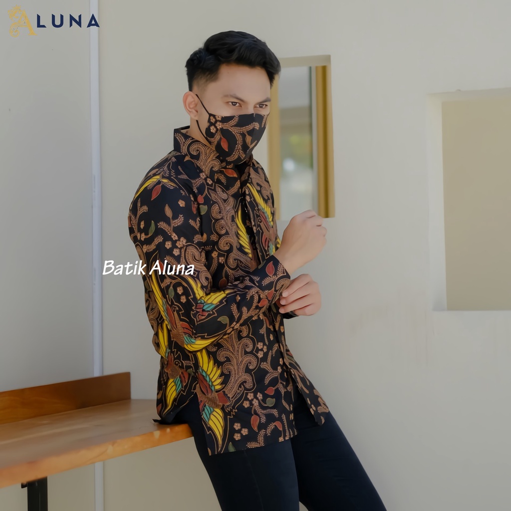 KEMEJA BATIK PRIA LENGAN PANJANG PREMIUM REGULAR MODERN BATIK ALUNA PCW 064