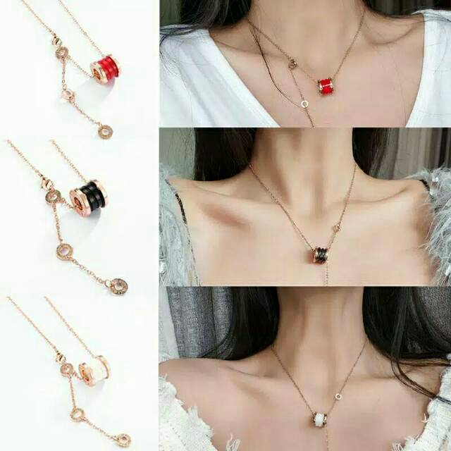 GG kalung Aksen Angka Romawi Titanium#KL-122