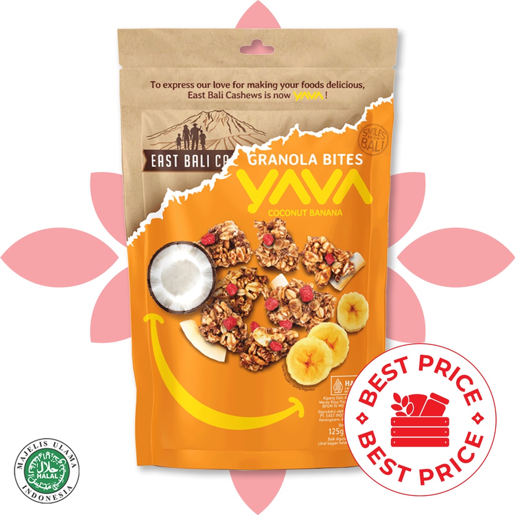 GRANOLA BITES - COCONUT BANANA 125 GR - EAST BALI CASHEWS (YAVA)