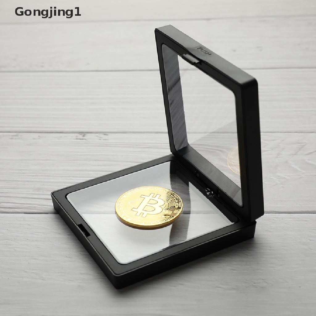 Gongjing1 Koin Bitcoin Litecoin Ripple Bahan Metal Dengan Stand Display