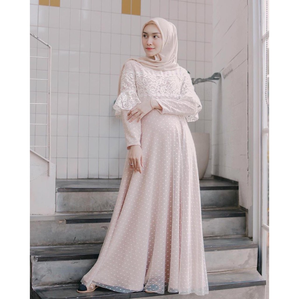 Youra dress wanita muslimah / dress kekinian / dress cantik - baju kondangan - DRESS