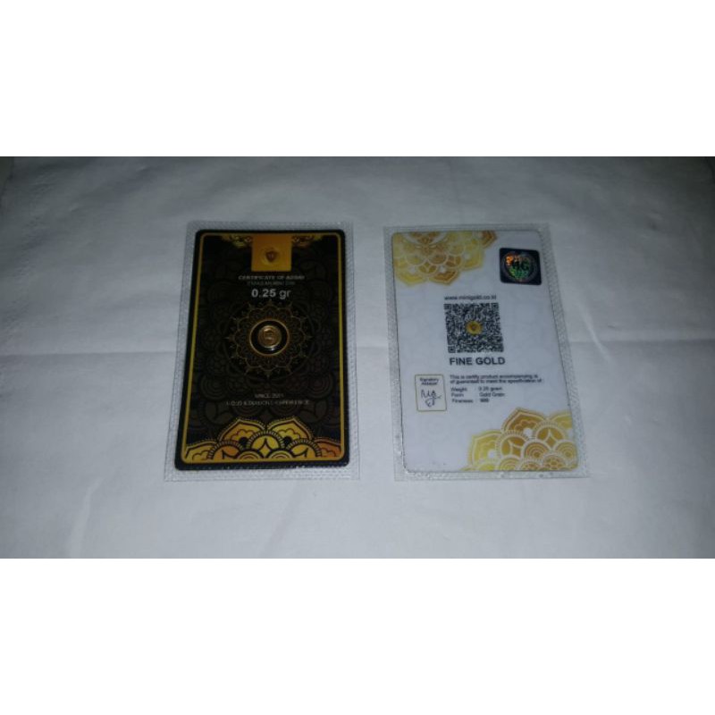 Mini Gold 0.25 gr original koin emas + kwitansi resmi (Ready Stok)