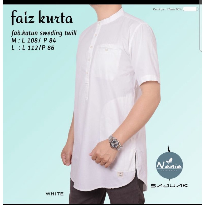 faiz kurta putih kekinian premium kurta