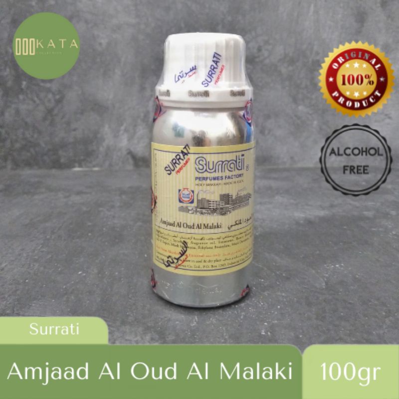Surrati Amjaad Al Oud Al Malaki 100gr | Parfum arab bibit non alkohol amjad original