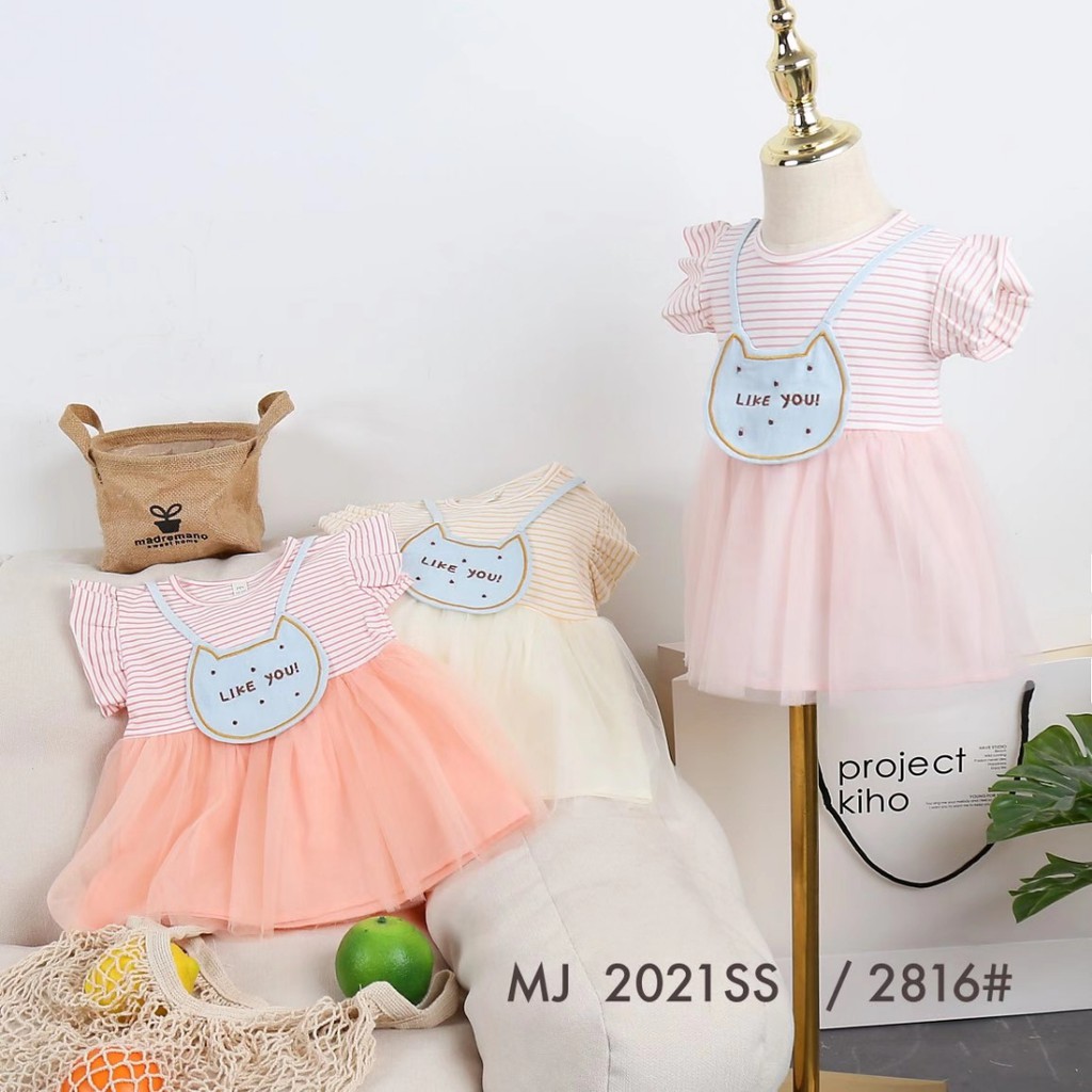 HappyOliver DRESS SALUR SLING LIKE YOUT 2816 EBV Baju Dress Anak Perempuan Import 6 bulan - 3 tahun/Dress Bayi Perempuan/Gaun Bayi Perempuan/Dress Pesta/Dress Bayi