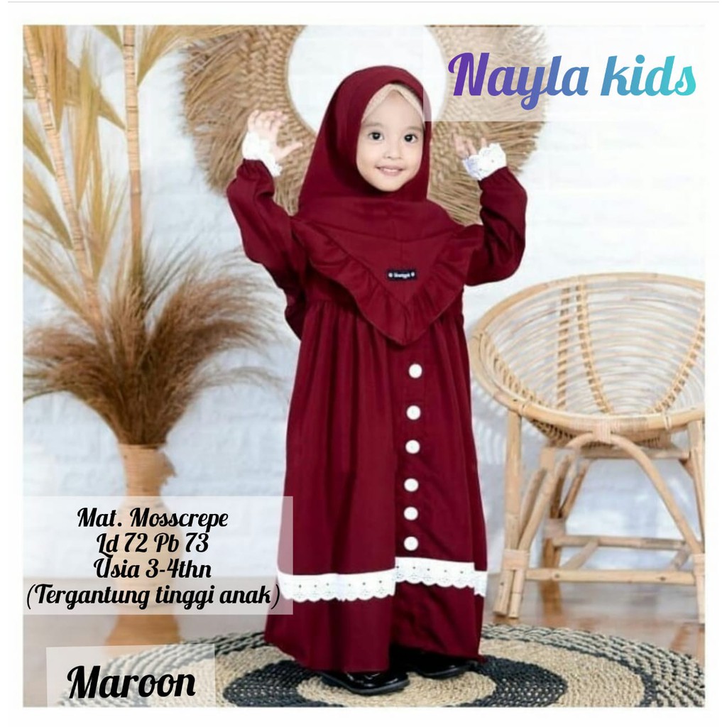 Nayla Kids Syari Gamis Anak Terbaru Dress Anak Modern Gamis Syari Anak Termurah Pakaian Balita Lucu Shopee Indonesia