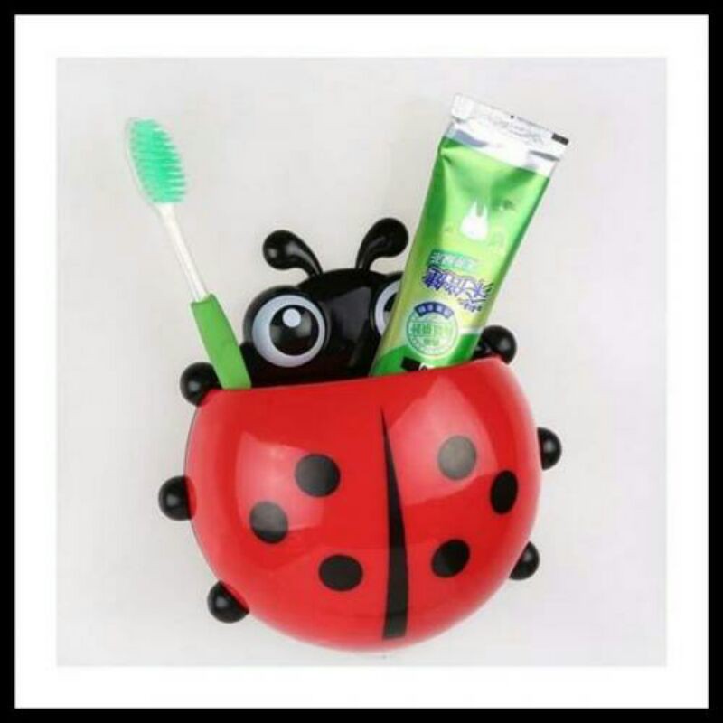 ⭐ Jendela Kosmetik ⭐ Ladybug Tooth Brush / Tempat Sikat Gigi Kumbang / Lady Bug / Tempat Odol