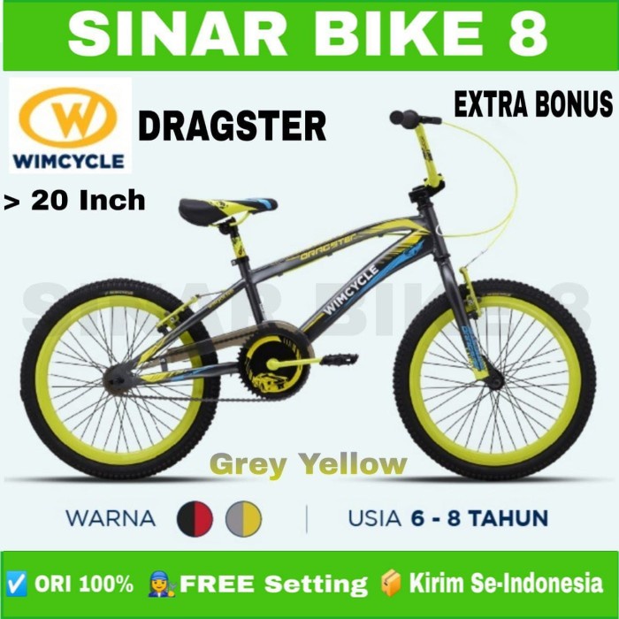 Sepeda Anak Laki BMX WIMCYCLE DRAGSTER Ukuran 16&quot; 18&quot; dan 20 Inch Garansi Resmi