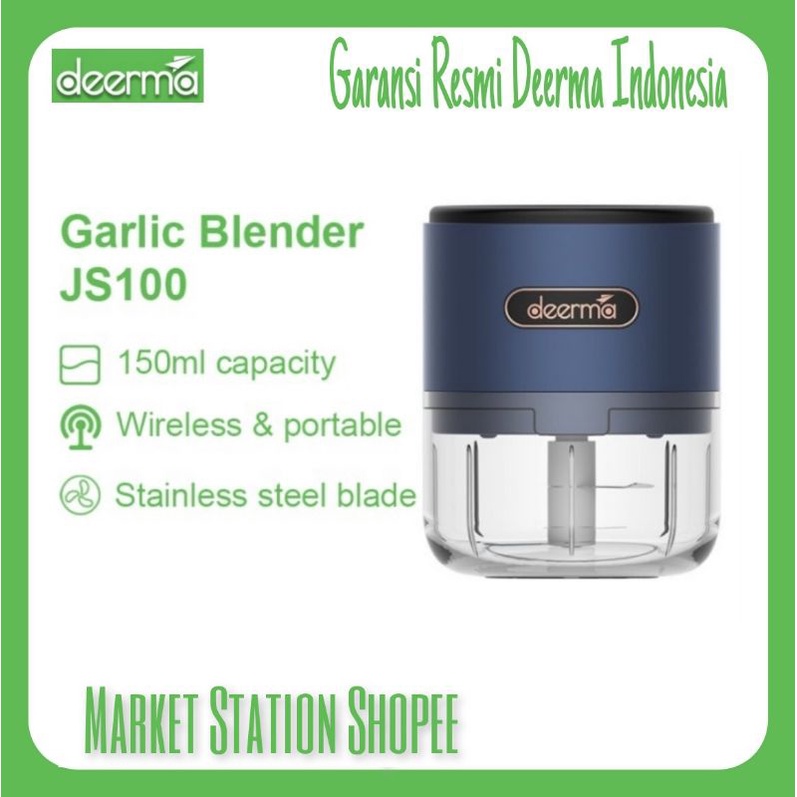 Deerma Garlic Chopper Mini JS100 Penggiling daging elektronik sayuran Blender Crusher Food