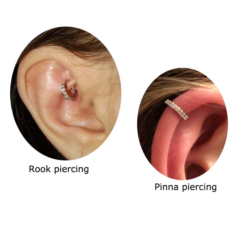 1piece Copper 6-10mm Hoop Cartilage Tragus Earrings Nose Helix Rook Pinna Helix Piercing 20G Zircon