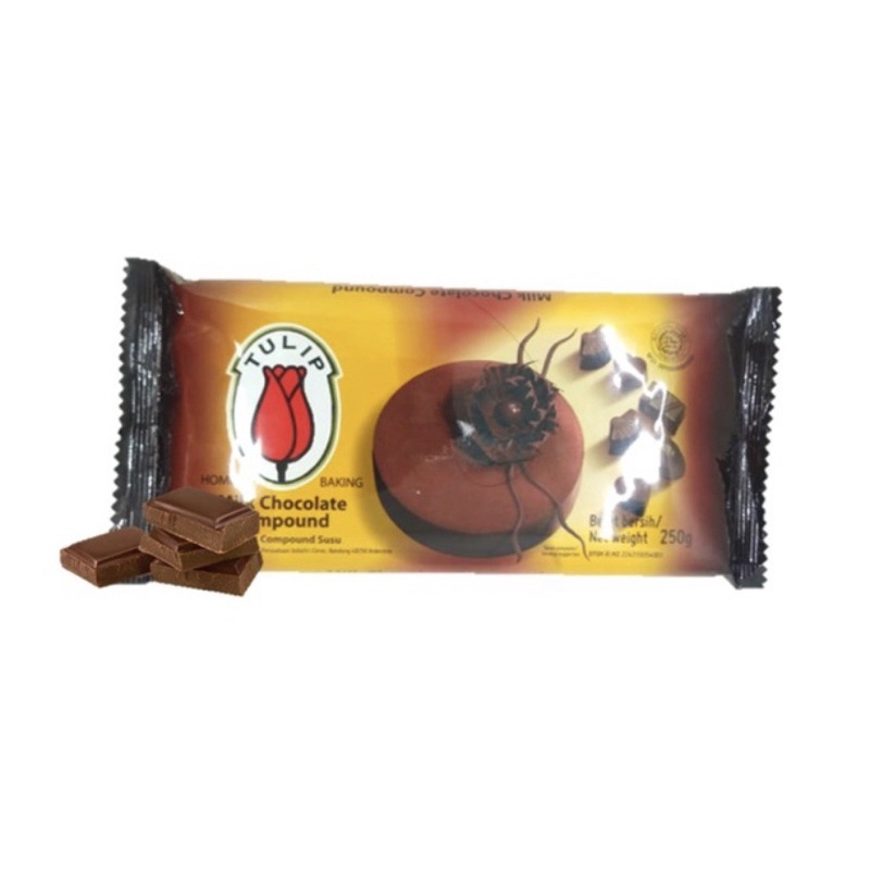 TULIP CHOCOLATE COMPOUND 250 GRAM ( DARK CHOCO / MILK CHOCO / WHITE CHOCO )