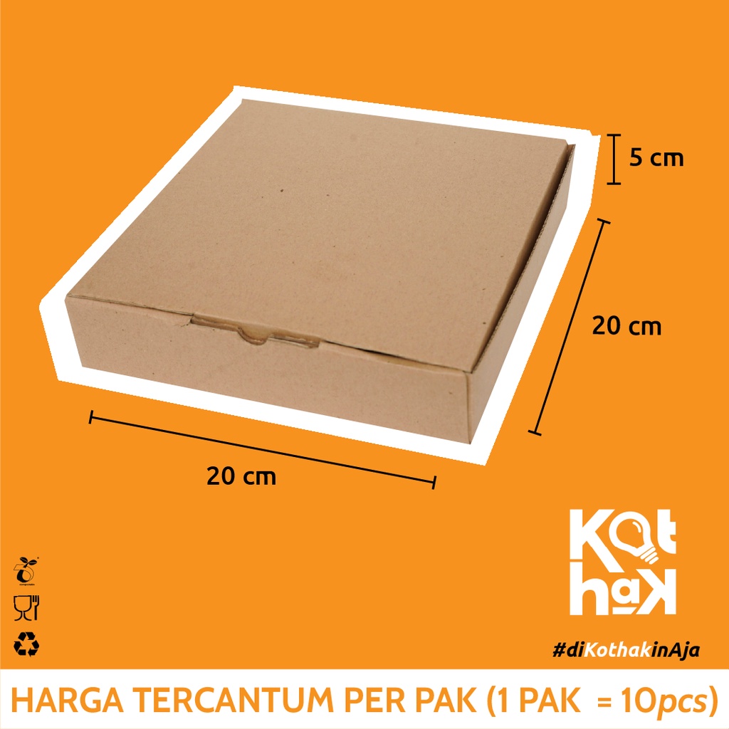

Corrugated Pizza Box 20 x 20 x 5 | Untuk Makanan dan Produk lainnya