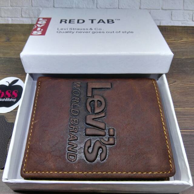 DOMPET KULIT PRIA COWO LIPAT IMPORT LEVIS 811 MOTIF / DOMPETKULIT ASLI PRIA LIPAT BERDIRI