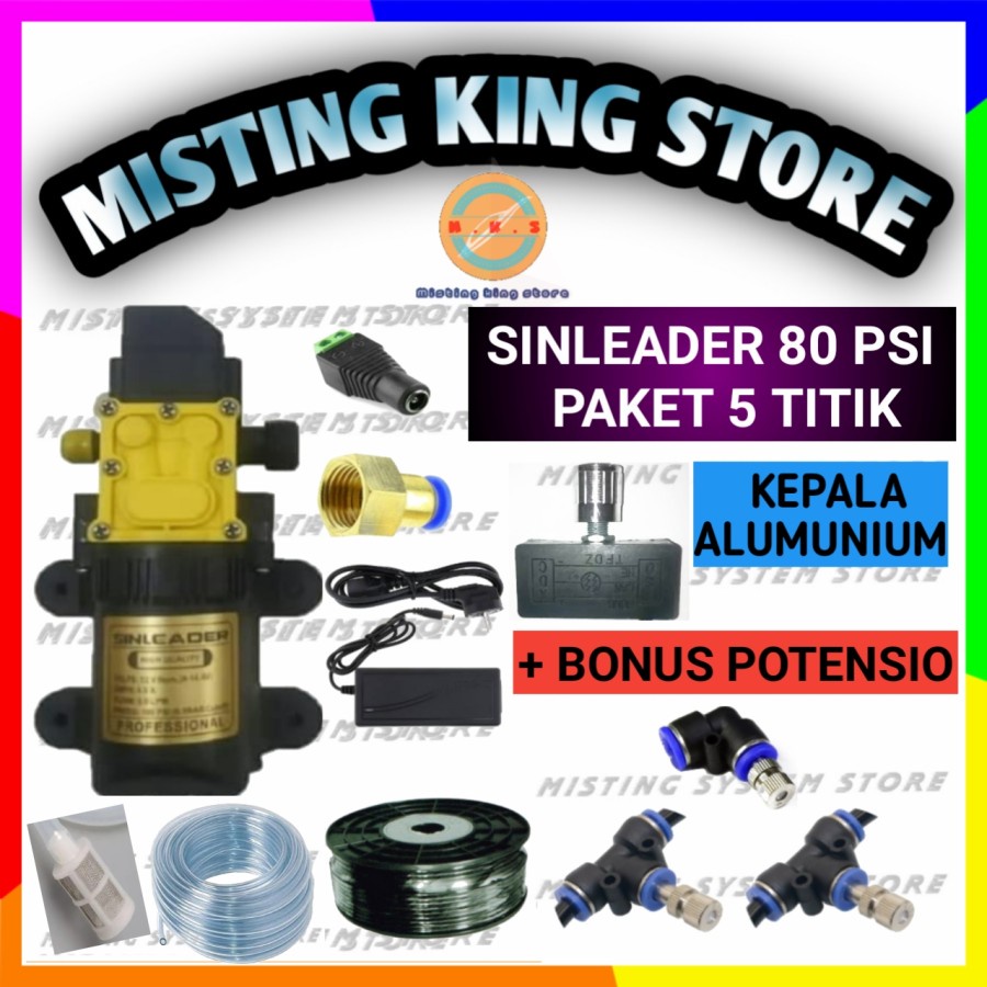 PAKET MISTING 5 TITIK ALAT SIRAM TAMAN MIST NOZZLE HEAD SPRAYER PALUDARIUM