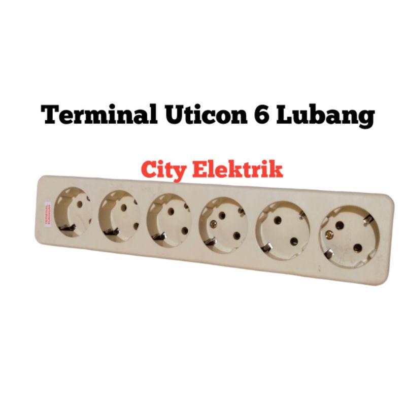 Stop Kontak UTICON 1 - 6 Lubang / Terminal Kuningan Uticon SNI