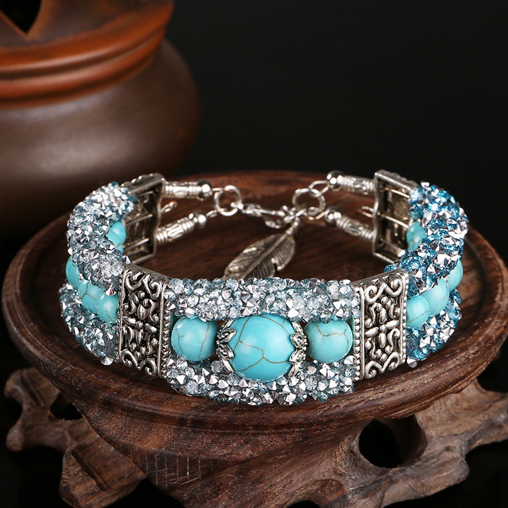 Hu Hu Hu Hu Hu Alat Bantu Pasang Kacamata♡ Gelang Bangle Vintage Hias Manikmanik Turquoiseberlian Imitasi Untuk Wanita