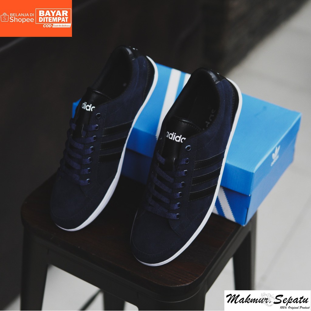 COD !! Sepatu Adidas Kapler Navy Casual Sneakers Bertali / Sepatu Pria Terbaru Trendy Size 39-44