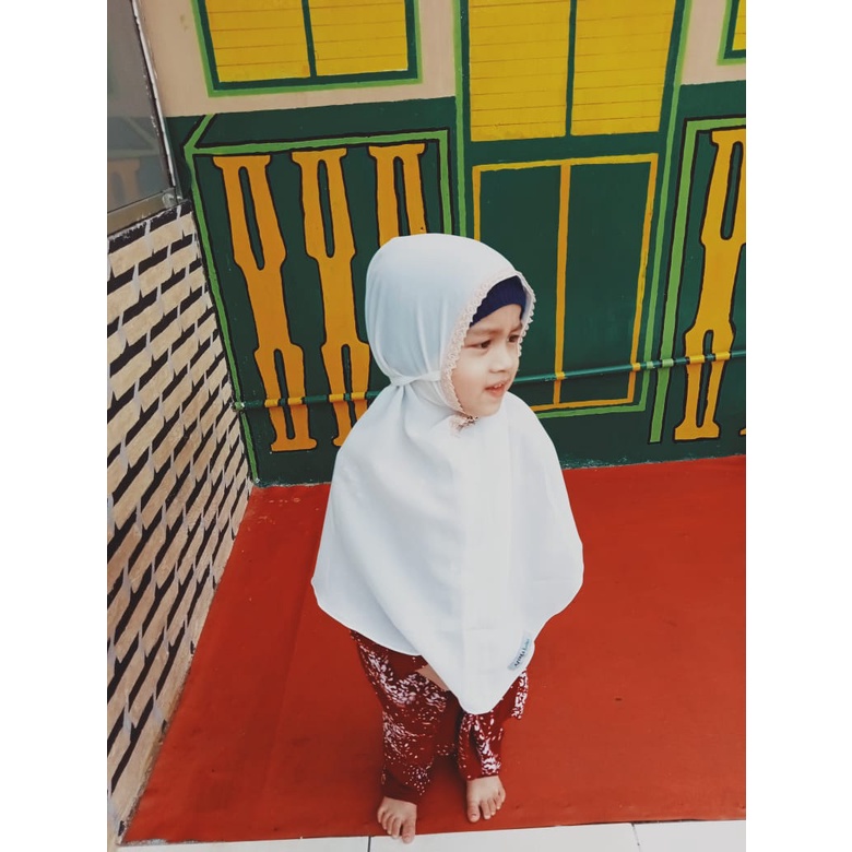 KERUDUNG RENDA ANAK/JILBAB ANAK RENDA/HIJAB ANAK/BERGO ANAK INSTAN