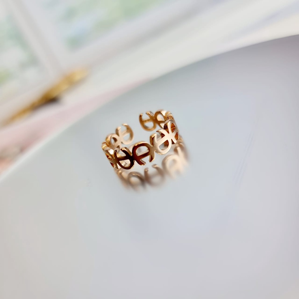 COD! Cincin titanium model adjustable Aign*r anti karat/Cincin wanita import