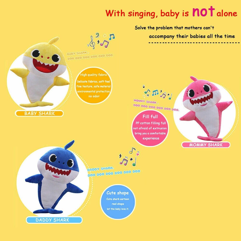 WE Boneka Musik hiu Dengan lampu warna warni Laris / Doll shark