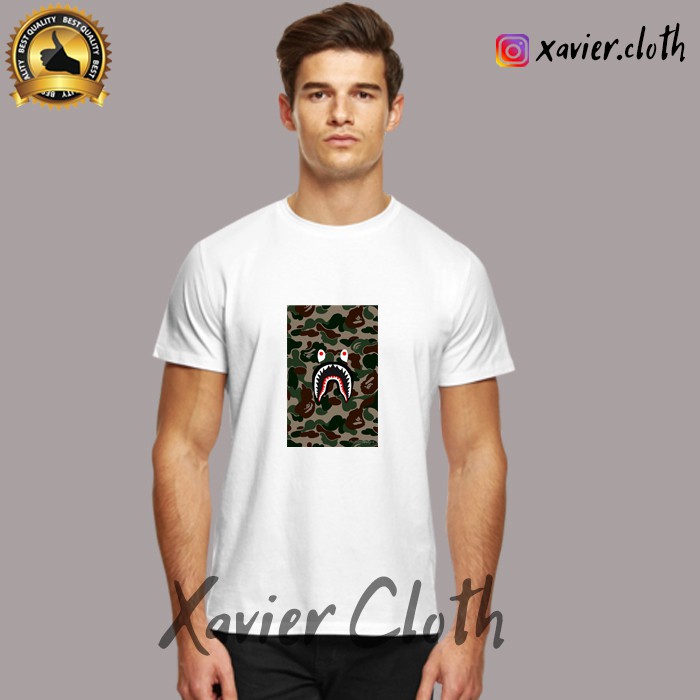 Premium Kaos Baju Tshirt Bape shark army - Tshirt Bape - Bape Hiu - Custom Kaos - Best Quality
