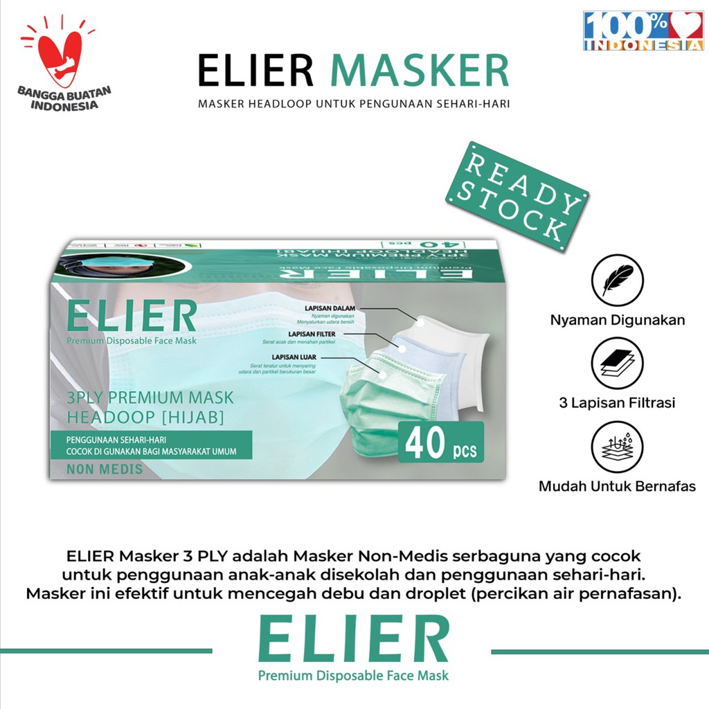 BOSON Masker Hijab Headloop Non Medis 1 Karton 20 box harga mantap