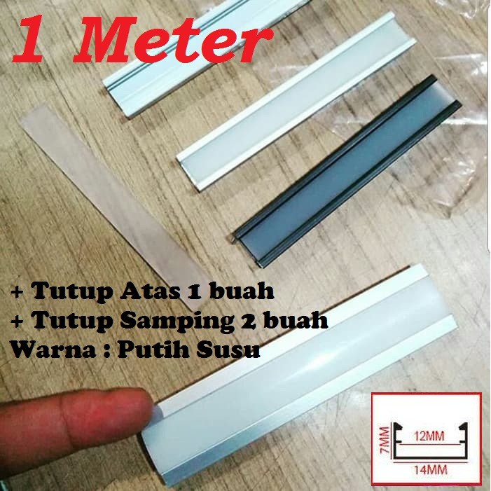 Jual Lis LED 1 meter List Rel Rumah Lampu LED Strip Alumunium Acrylic ...