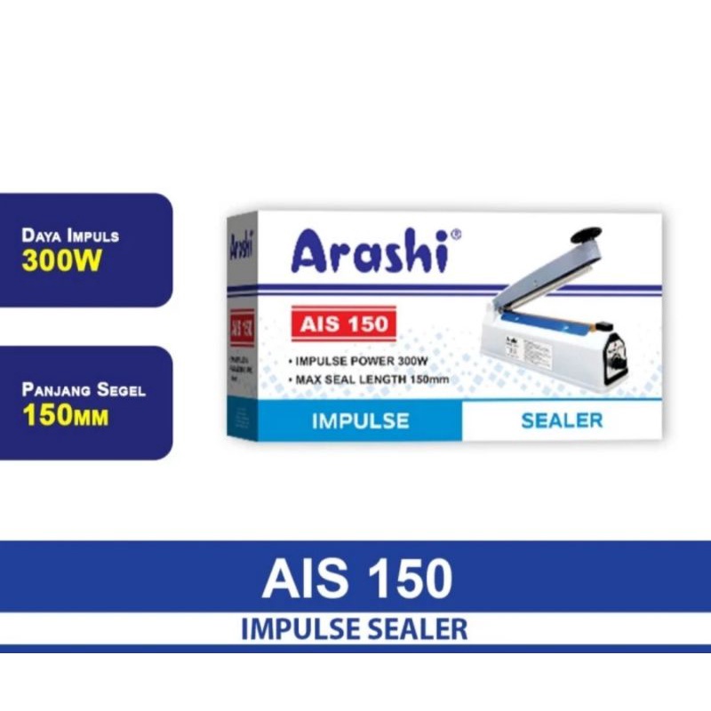 Arashi impulse sealer AIS 150. Mesin sealer plastik 15cm.