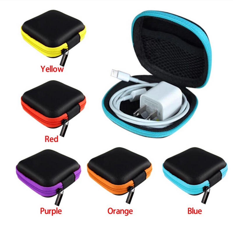 {LUCKID}1X Mini Storage Bag Pouch Hard Case for Earphone Headphone Earbuds SD/TF Cards