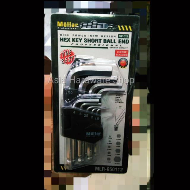 Kunci L Pendek Mollar 9 Pcs Kunci L Bintang Set Mollar