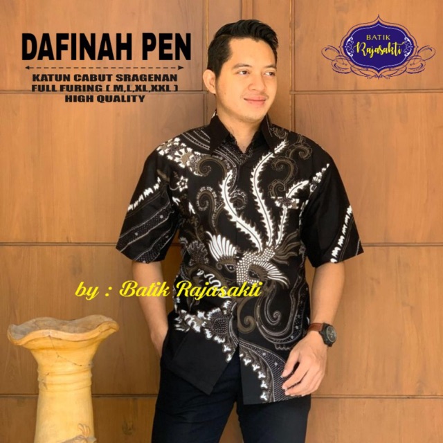 Batik DEFINAH PENDEK Katun Cabut Sragenan Full Furing Termurah