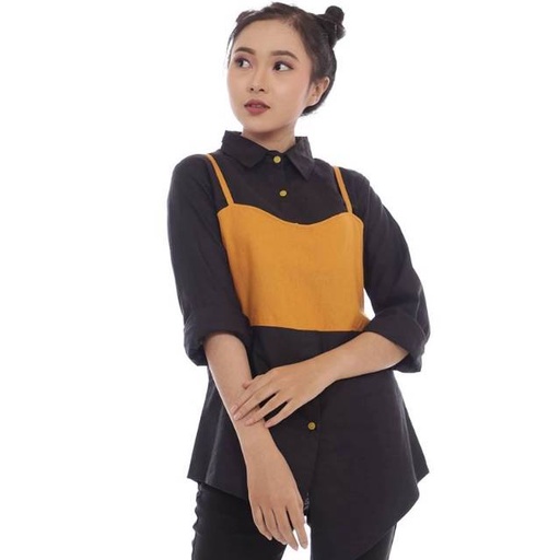 RAISHA KOMBI SHIRT IC 638 - KEMEJA WANITA TANGAN PANJANG