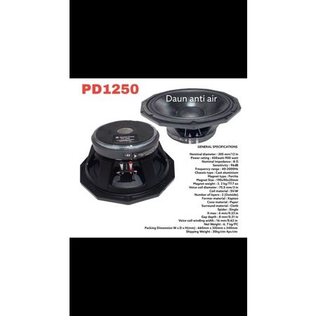 speaker komponen PD1250(12inch)