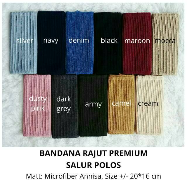 Inner Ciput Bandana Rajut Premium Polos Annisa Ori (Salur) Murah