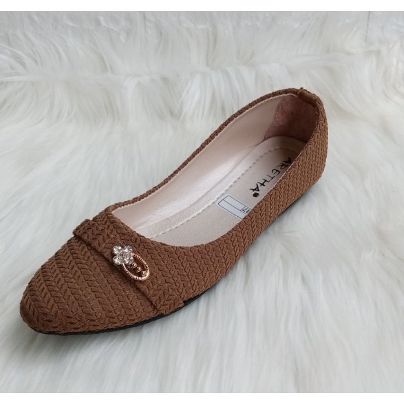 Sepatu Wanita Kekinian Flat Shoes Terbaru Balet Sol Karet Dixie