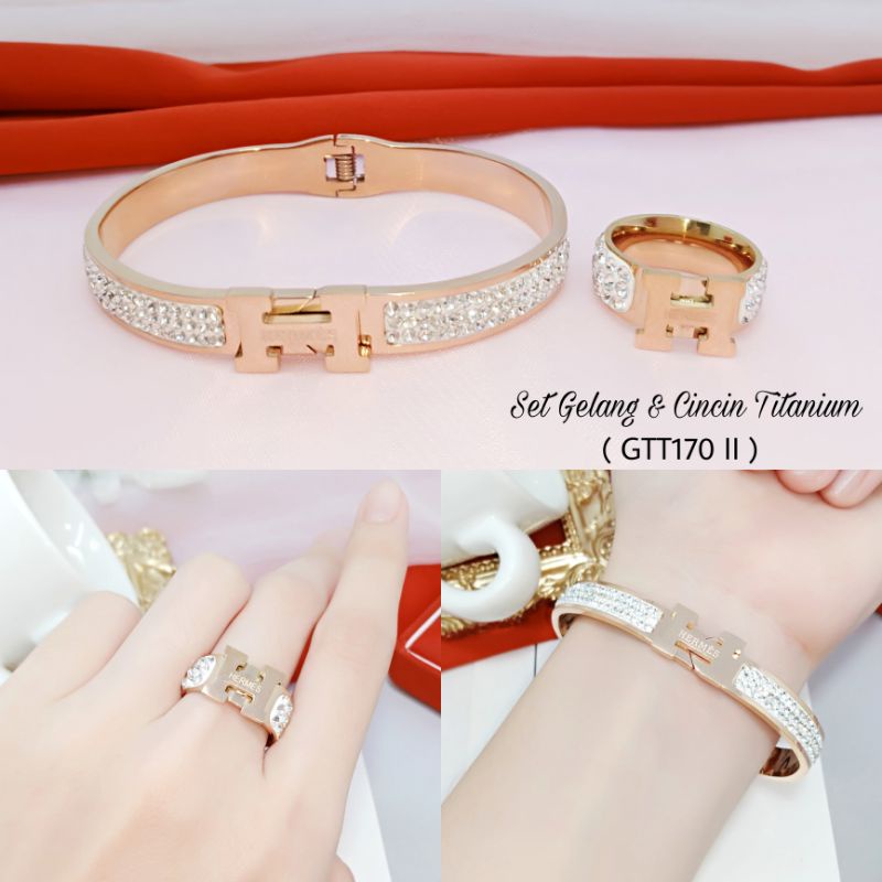 Gelang Titanium Set Plus Cincin Titanium GTT170 II