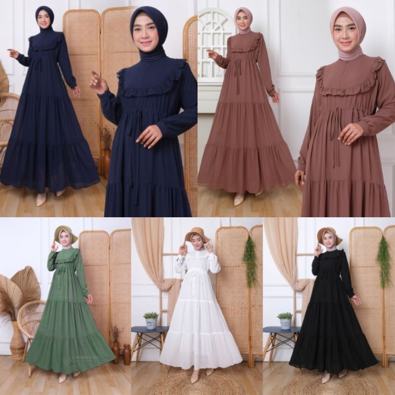 BAJU GAMIS POLOS CERUTY BABYDOLL / GAMIS SERUT PRINCESS/GAMIS BIRU WARDAH /GAMIS PUTIH / GAMIS HITAM