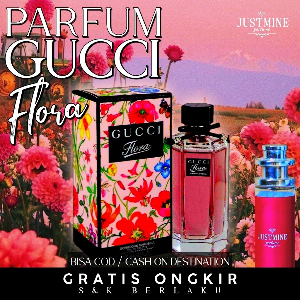 PARFUM WANITA DISUKAI PRIA AROMA GUCI FLORA TAHAN LAMA SEHARIAN 24 JAM NON ALKOHOL ORIGINAL MURAH