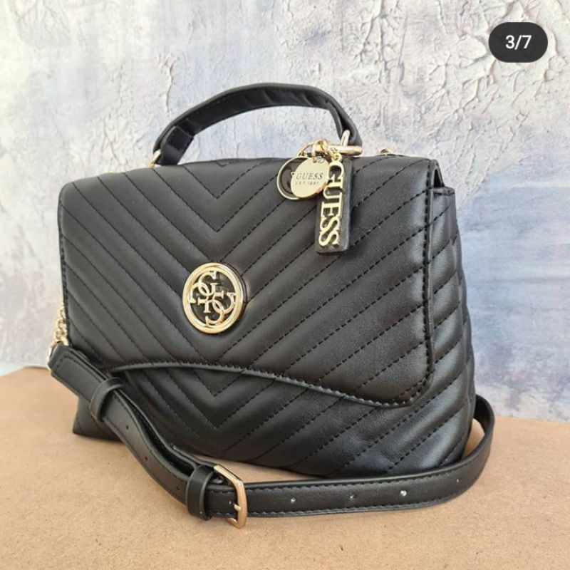 Tas Guess Blakely Cevron Denim,Black,Pink,White