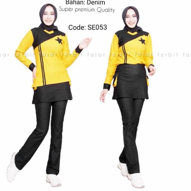 pakaian olahraga wanita dewasa setelan senam muslim baju aerobic cewek
